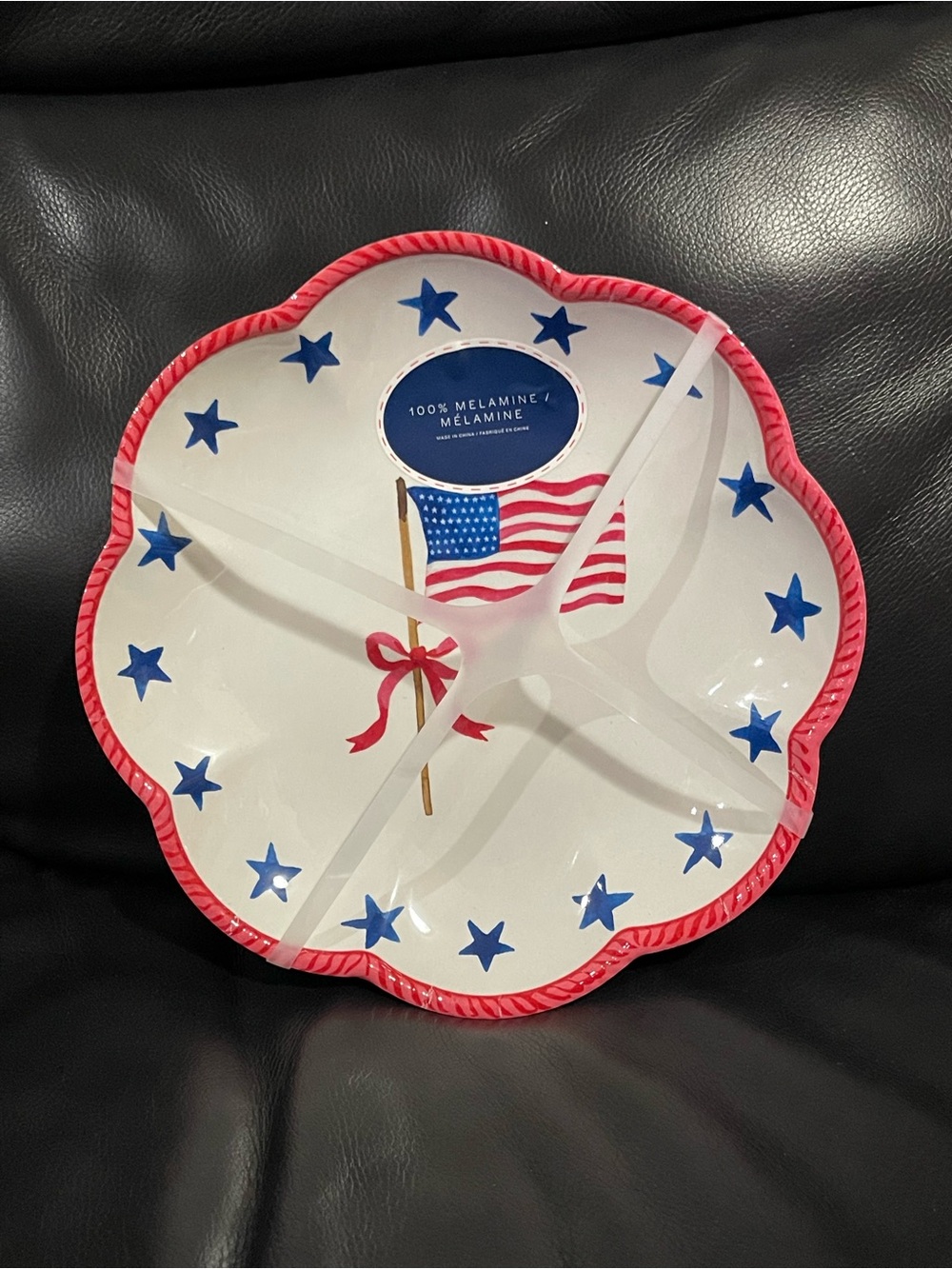 Patriotic Melamine Salad Plates, set of 4 American Flag Salad Plates